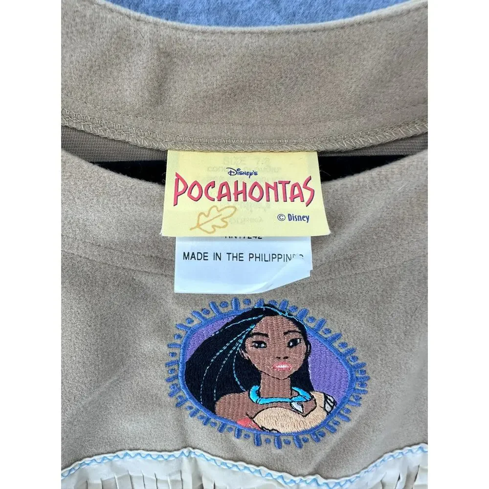 Vintage Disney Cutler's Girls sz 7/8 Pocahontas Cost Dress Halloween 90s pretend